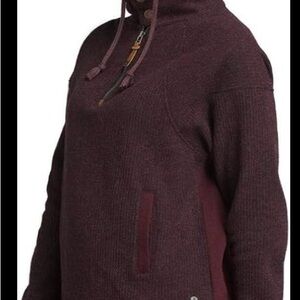 Prana Women's Burgundy Sweater with Half-Zip